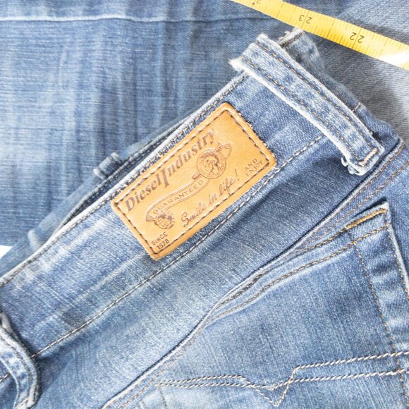 Diesel Super Slim Skinny Low Waist W 23 L 32 Faded Denim Biker Tall Grupee - Picture 10 of 14